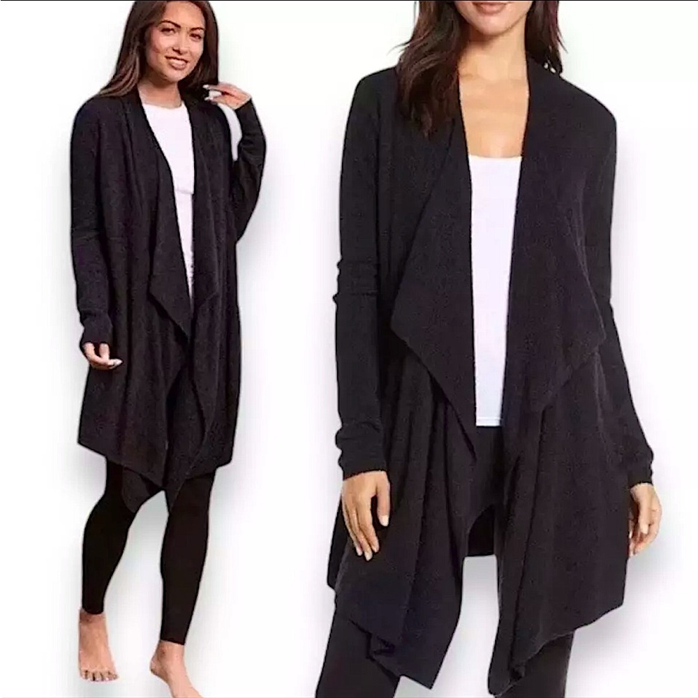 Barefoot Dreams Bamboo Chic Lite Black Cozy Cardigan Size Small/Medium